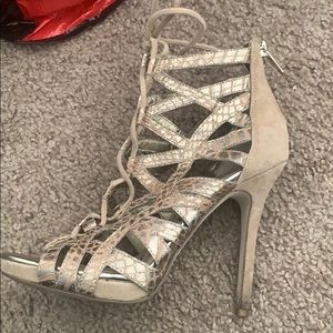 Sam Edelman gold caged heel